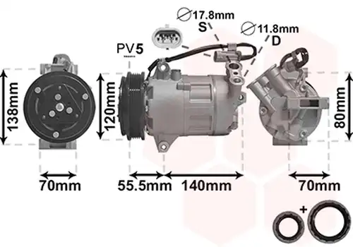 Компресор, климатик VAN WEZEL 3700K498