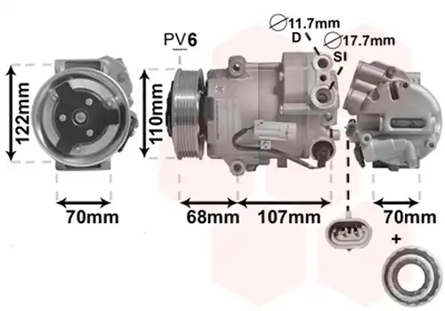 Компресор, климатик VAN WEZEL 3700K594
