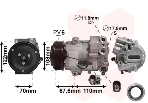 Компресор, климатик VAN WEZEL 3700K605