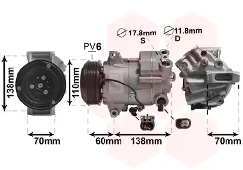 Компресор, климатик VAN WEZEL 3700K607
