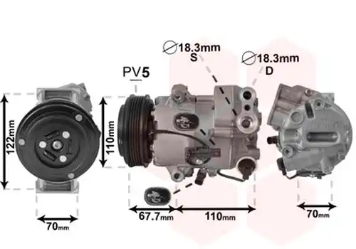 Компресор, климатик VAN WEZEL 3700K608