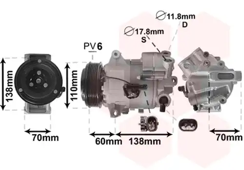 Компресор, климатик VAN WEZEL 3700K616
