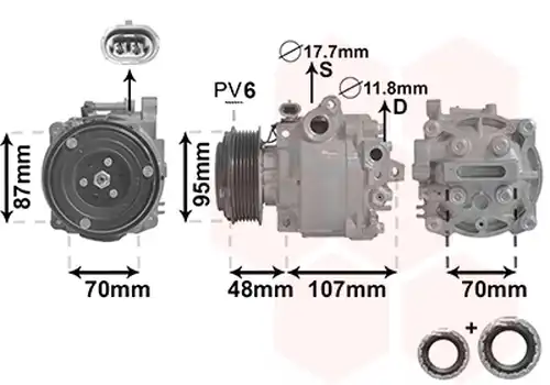 Компресор, климатик VAN WEZEL 3700K659