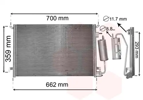 Кондензатор, климатик VAN WEZEL 37015397