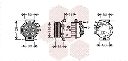 компресор за климатик VAN WEZEL 4000K320
