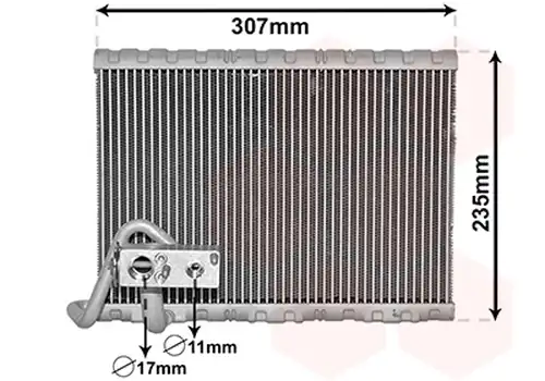 изпарител, климатична система VAN WEZEL 4000V401