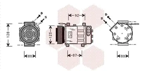 компресор за климатик VAN WEZEL 4300K037
