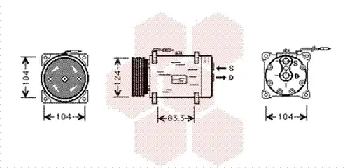компресор за климатик VAN WEZEL 4300K038