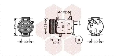 компресор за климатик VAN WEZEL 4300K345