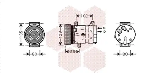 компресор за климатик VAN WEZEL 4300K367