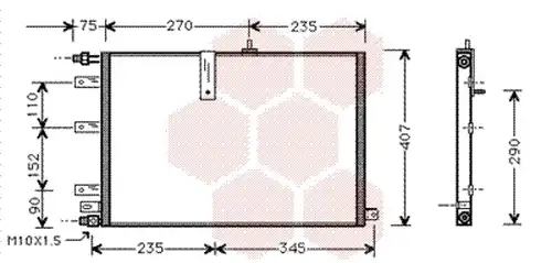 кондензатор, климатизация VAN WEZEL 47005038