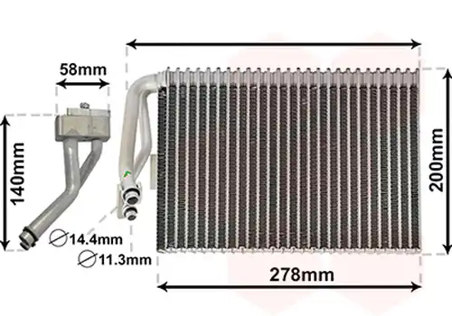 изпарител, климатична система VAN WEZEL 4700V073