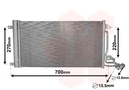 кондензатор, климатизация VAN WEZEL 49005038