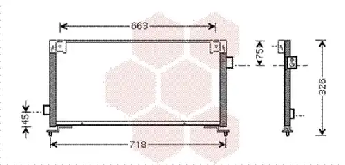 кондензатор, климатизация VAN WEZEL 51005044