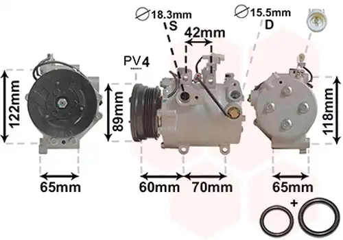 компресор за климатик VAN WEZEL 5200K125