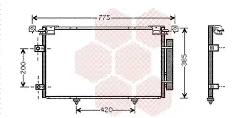 кондензатор, климатизация VAN WEZEL 53005319