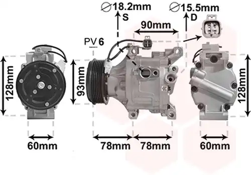 компресор за климатик VAN WEZEL 5300K443
