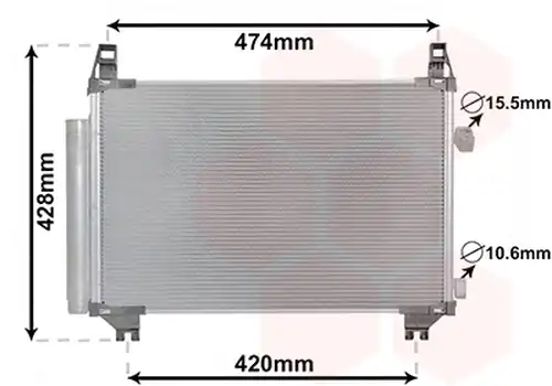 кондензатор, климатизация VAN WEZEL 53015701