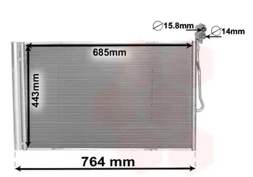 кондензатор, климатизация VAN WEZEL 58005334