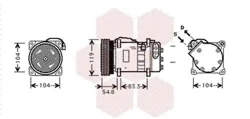 компресор за климатик VAN WEZEL 5800K281