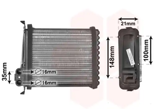 Топлообменник, отопление на вътрешното пространство VAN WEZEL 59006085