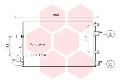 кондензатор, климатизация VAN WEZEL 77005050