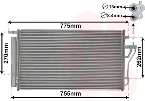 кондензатор, климатизация VAN WEZEL 82005279