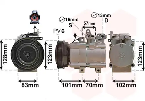 компресор за климатик VAN WEZEL 8200K219