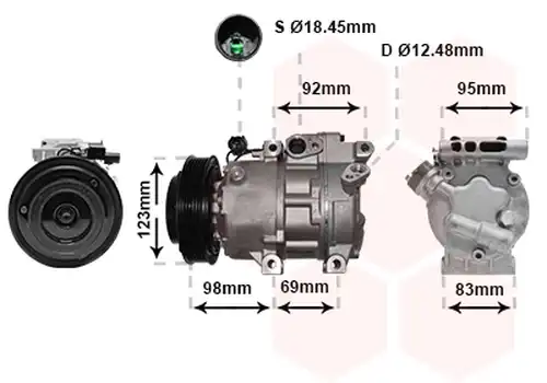 компресор за климатик VAN WEZEL 8200K239