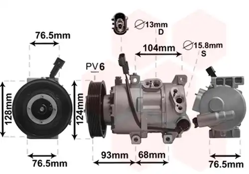 компресор за климатик VAN WEZEL 8300K242