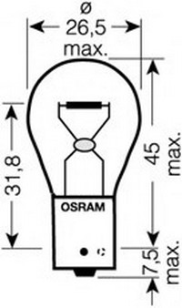 Крушка с нагреваема жичка мигачи/стоп светлини OSRAM