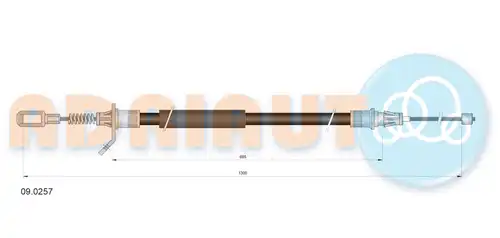 жило за ръчна спирачка ADRIAUTO 09.0257