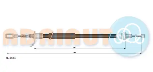 жило за ръчна спирачка ADRIAUTO 09.0260