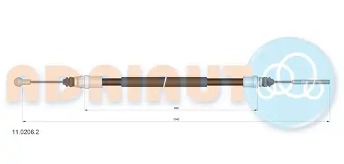 жило за ръчна спирачка ADRIAUTO 11.0206.2