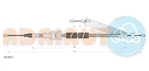 жило за ръчна спирачка ADRIAUTO 23.0211