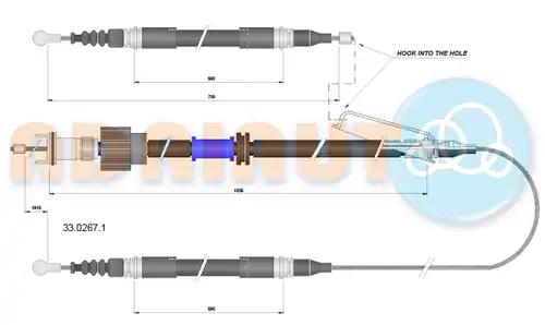 жило за ръчна спирачка ADRIAUTO 33.0267.1