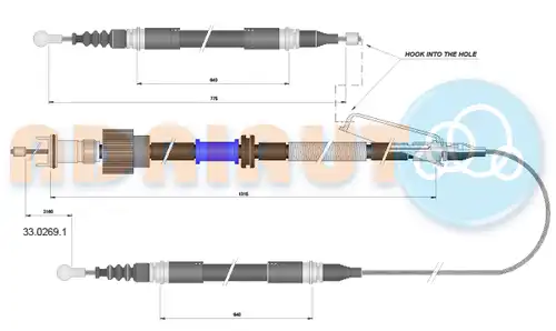 жило за ръчна спирачка ADRIAUTO 33.0269.1