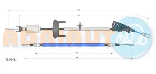 жило за ръчна спирачка ADRIAUTO 35.0243.1