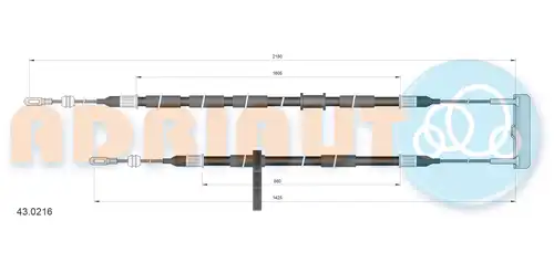 жило за ръчна спирачка ADRIAUTO 43.0216