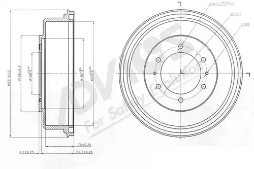 спирачен барабан ADVICS-SEA D7R019