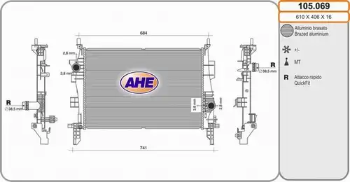 воден радиатор AHE 105.069