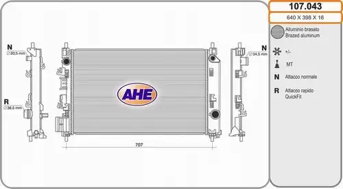 воден радиатор AHE 107.043