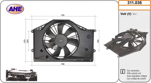 вентилатор, охлаждане на двигателя AHE 311.036