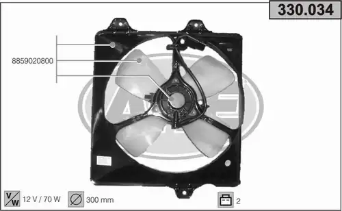 вентилатор, охлаждане на двигателя AHE 330.034