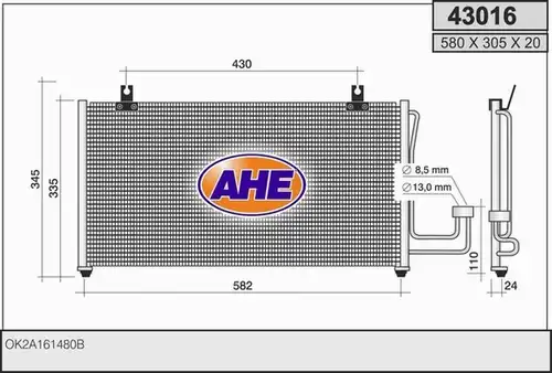 кондензатор, климатизация AHE 43016