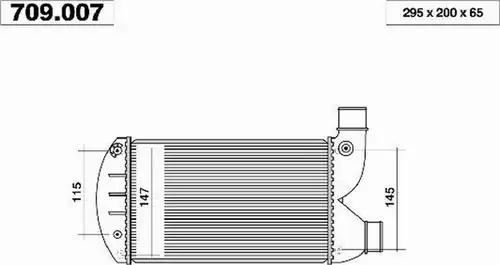 интеркулер (охладител за въздуха на турбината) AHE 709.007