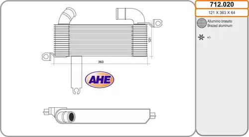 интеркулер (охладител за въздуха на турбината) AHE 712.020