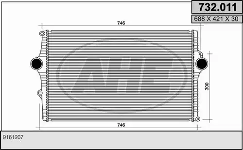 интеркулер (охладител за въздуха на турбината) AHE 732.011