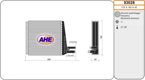 топлообменник, отопление на вътрешното пространство AHE 93028