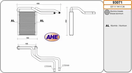 топлообменник, отопление на вътрешното пространство AHE 93071